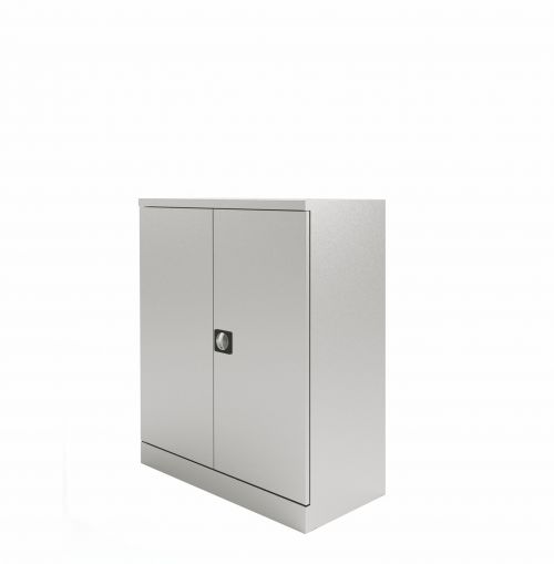 Graviti Plus Contract Stationery 1000mm 2-Door Cupboard Goose Grey No Shelves
