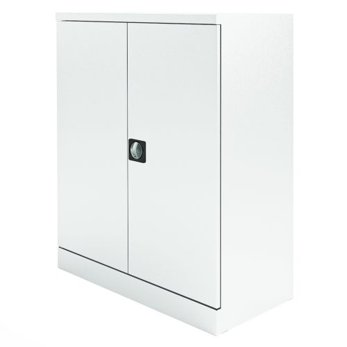 Graviti Plus Contract Stationery 1000mm 2-Door Cupboard Chalky White No Shelves
