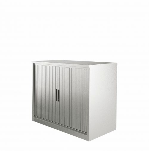 Graviti Plus Contract 1000mm Side Tambour Cupboard Goose Grey No Shelves