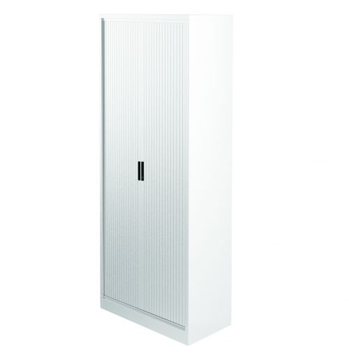 Graviti Plus Contract 2000mm Side Tambour Cupboard Chalky White No Shelves