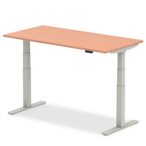 Air 1800/800 Beech Height Adjustable Desk With Silver Legs