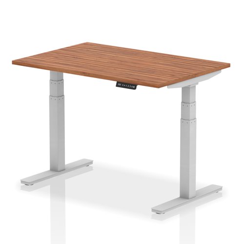 Dynamic Air 1200 x 800mm Height Adjustable Desk Walnut Top Silver Leg HA01005 Dynamic