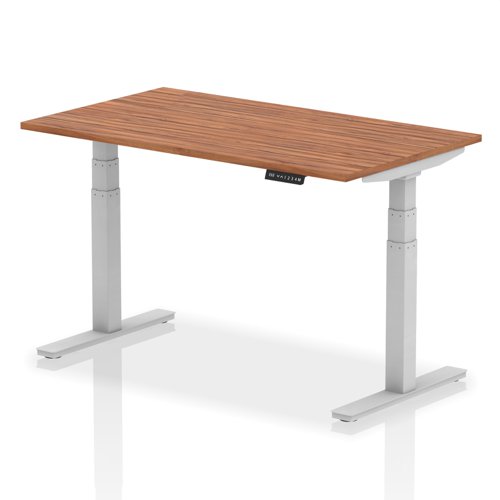 13063DY - Dynamic Air 1400 x 800mm Height Adjustable Desk Walnut Top Silver Leg HA01006