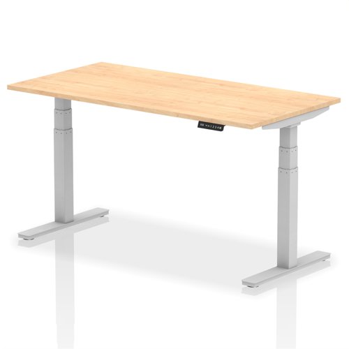 Dynamic Air 1600 x 800mm Height Adjustable Desk Maple Top Silver Leg HA01015 Office Desks 13126DY