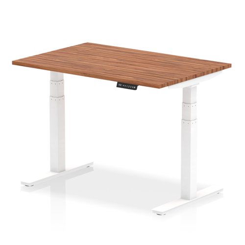 13196DY - Dynamic Air 1200 x 800mm Height Adjustable Desk Walnut Top White Leg HA01025