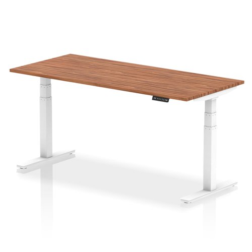 Air 1800 x 800mm Height Adjustable Desk Walnut Top White Leg