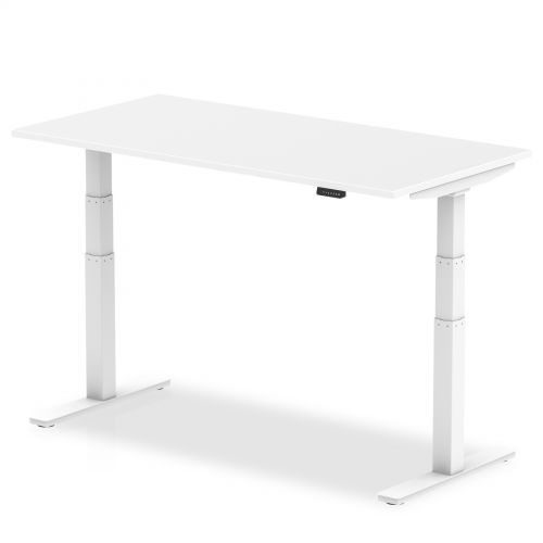 Air 1400/800 White Height Adjustable Desk With White Legs