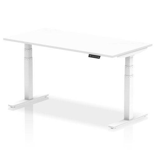 HA01031 Air 1600 x 800mm Height Adjustable Office Desk White Top White Leg