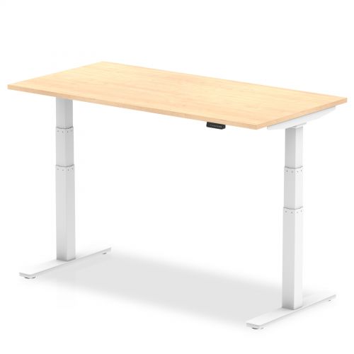 Air 1200/800 Maple Height Adjustable Desk With White Legs