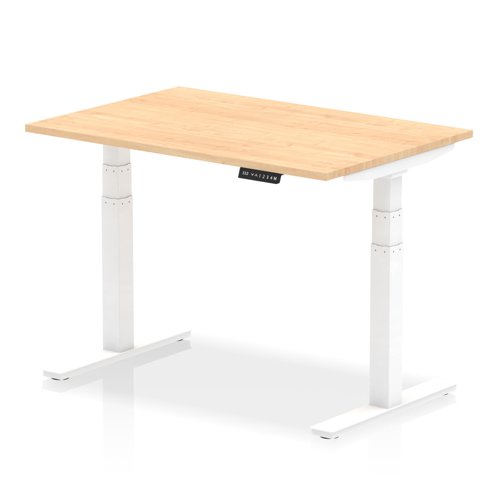 Dynamic Air 1200 x 800mm Height Adjustable Desk Maple Top White Leg HA01033