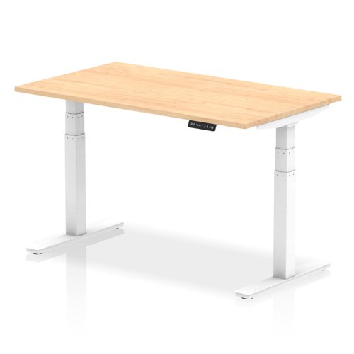 Dynamic Air 1400 x 800mm Height Adjustable Desk Maple Top White Leg HA01034  13259DY