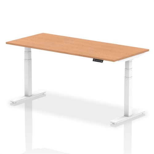 HA01040 Air 1800 x 800mm Height Adjustable Office Desk Oak Top White Leg