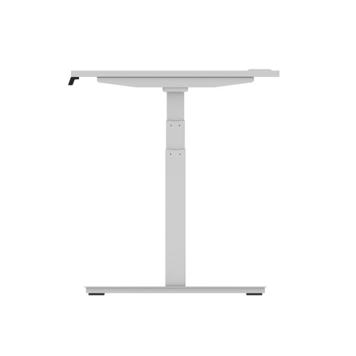 Air 1200 x 800mm Height Adjustable Office Desk White Top Cable Ports Silver Leg