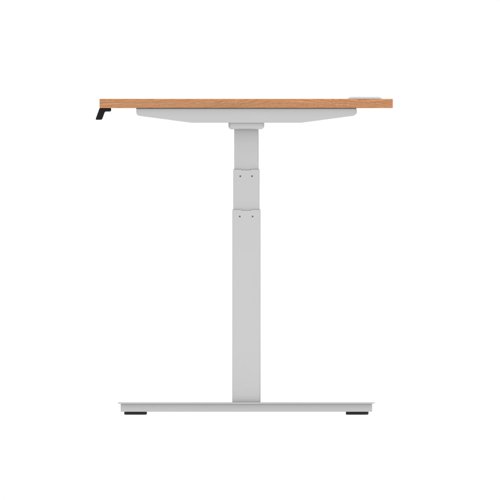 Dynamic Air 1200 x 800mm Height Adjustable Desk Oak Top Cable Ports Silver Leg HA01097 - 13420DY | Dynamic