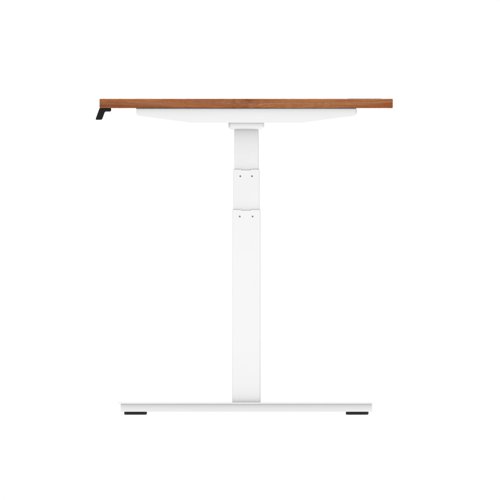 Air 1200 x 800mm Height Adjustable Office Desk Walnut Top Cable Ports White Leg