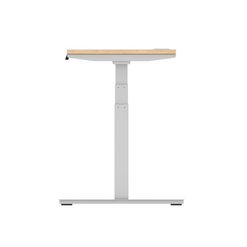 Air 1200 x 600mm Height Adjustable Office Desk Maple Top Cable Ports Silver Leg