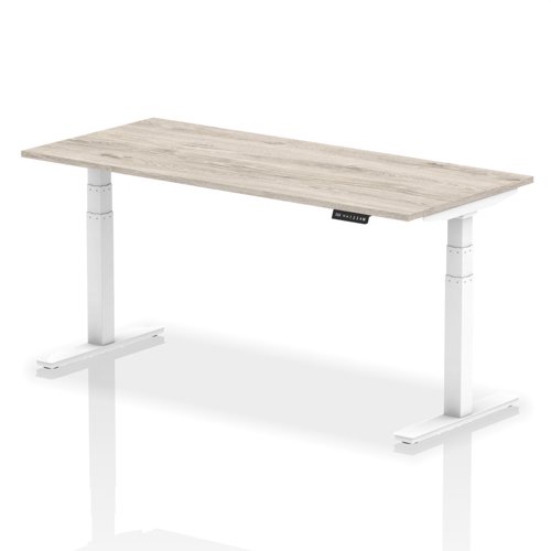 Dynamic Air 1800 x 800mm Height Adjustable Desk Grey Oak Top White Leg HA01168