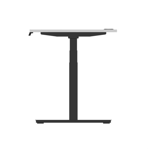 Air 1200 x 800mm Height Adjustable Office Desk White Top Cable Ports Black Leg