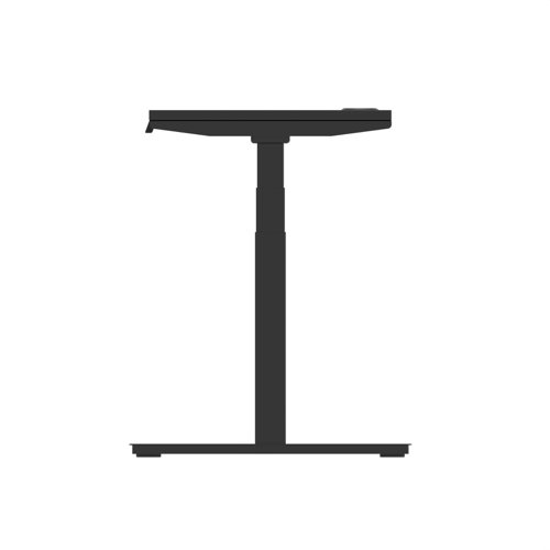 Air 1200 x 600mm Height Adjustable Office Desk Black Top Cable Ports Black Leg