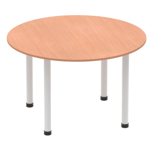 Dynamic Impulse 1200mm Round Table Beech Top Silver Post Leg I000080  25677DY
