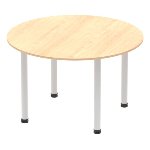 Dynamic Impulse 1200mm Round Table Maple Top Silver Post Leg I000260  25719DY