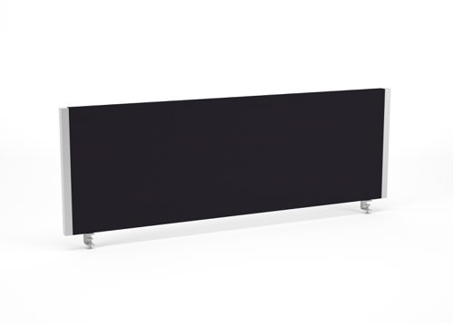 Impulse Straight Screen W1200 x D25 x H400mm Black With Silver Frame - I000273