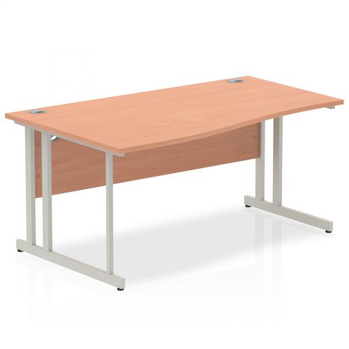 Impulse Cantilever 1600 Left Hand Wave Desk Beech
