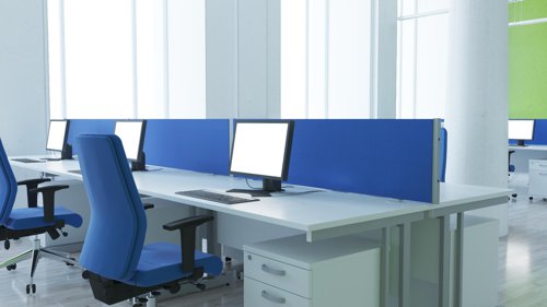 Impulse 1400 x 800mm Straight Office Desk White Top Silver Cantilever Leg
