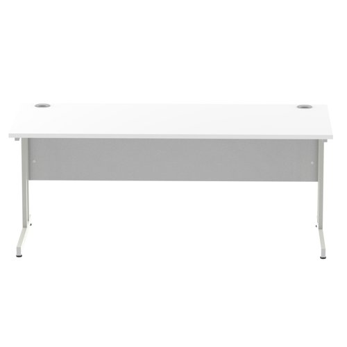Impulse 1800 x 800mm Straight Office Desk White Top Silver Cantilever Leg