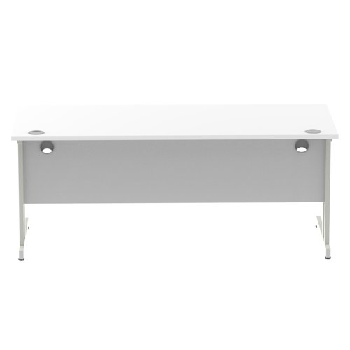 Impulse 1800 x 800mm Straight Office Desk White Top Silver Cantilever Leg