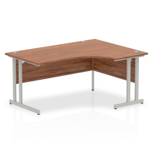 Impulse Cantilever 1600 Right Hand Crescent Desk Walnut