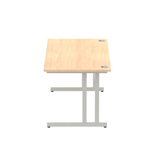 Impulse 1800 x 800mm Straight Office Desk Maple Top Silver Cantilever Leg