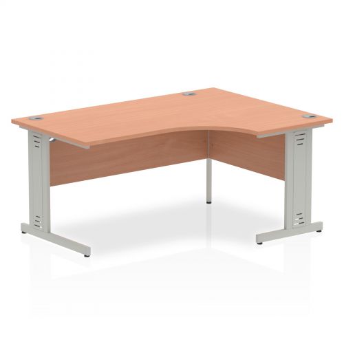 Impulse Cable Managed 1600 Right Hand Crescent Desk Beech