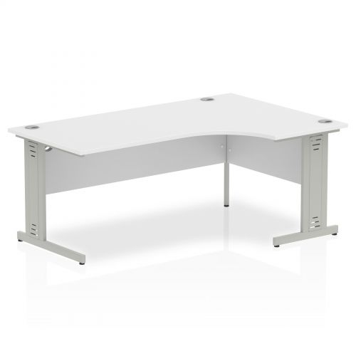 Impulse Cable Managed 1800 Right Hand Crescent Desk White
