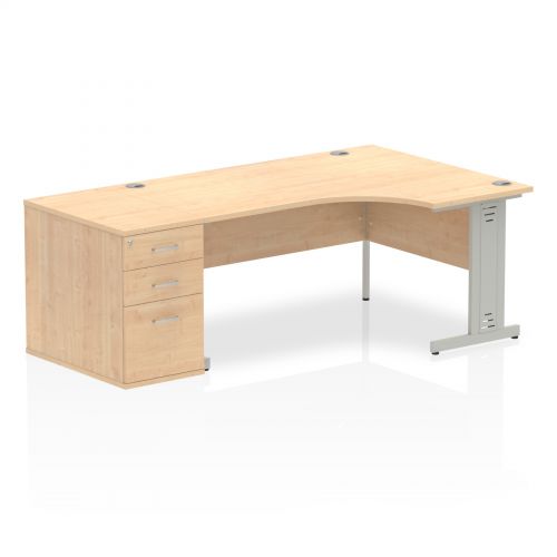 Impulse 1600 Right Hand Wire Managed Workstation 800 Pedestal Bundle Maple
