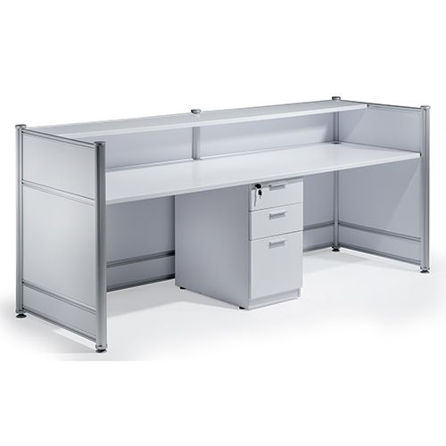 Reception Desk High Gloss White