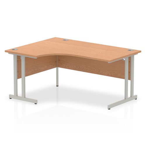 Impulse Cantilever 1600 Left Hand Crescent Desk Oak