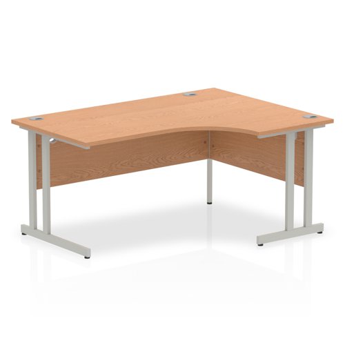 Impulse Cantilever 1600 Right Hand Crescent Desk Oak