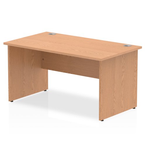 Impulse 1400 x 800mm Straight Office Desk Oak Top Panel End Leg