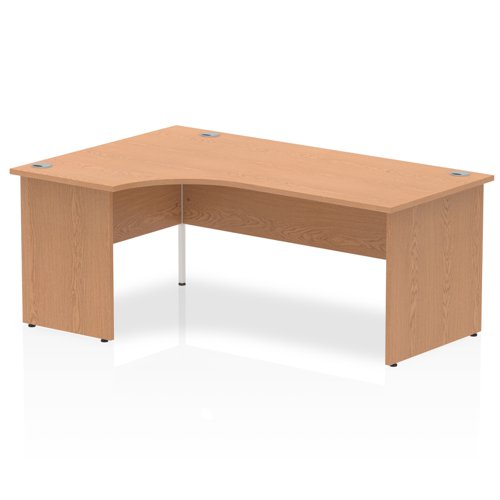 Impulse 1800mm Left Crescent Office Desk Oak Top Panel End Leg