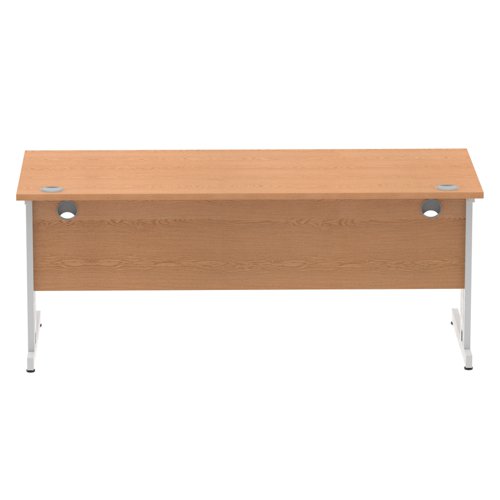 65006DY - Impulse 1800 x 800mm Straight Desk Oak Top Silver Cable Managed Leg I000853