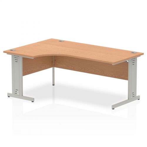 Impulse Cable Managed 1800 Left Hand Crescent Desk Oak