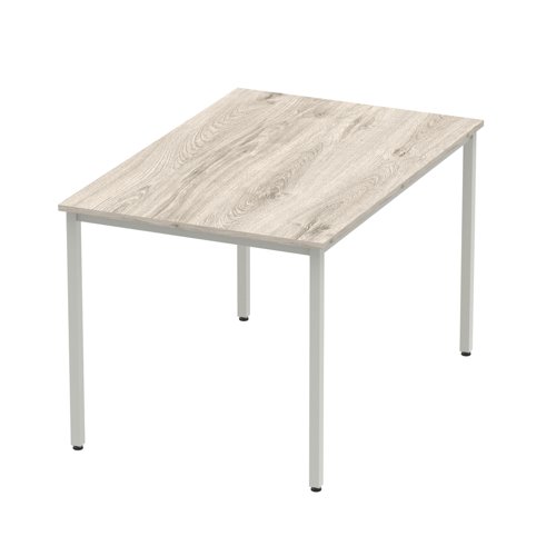 63501DY - Impulse 1200mm Straight Table Grey Oak Top Silver Box Frame Leg I003260