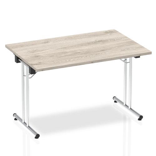 25943DY - Dynamic Impulse 1200mm Folding Rectangular Table Grey Oak Top I003269