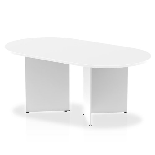 Dynmanic Impulse W1800 x D1000 x H730mm Boardroom Table Panel Arrowhead Leg White Finish - I003408