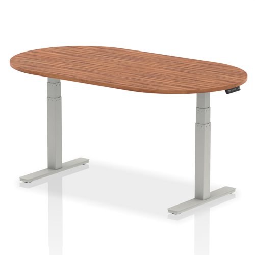 I003544 Impulse 1800mm Boardroom Table Walnut Top Silver Height Adjustable Leg