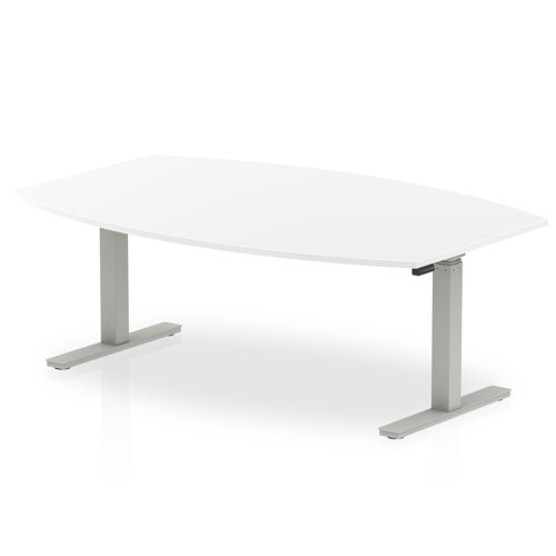 Dynamic High Gloss 1800mm Writable Boardroom Table White Top Silver Height Adjustable Leg I003553  23675DY