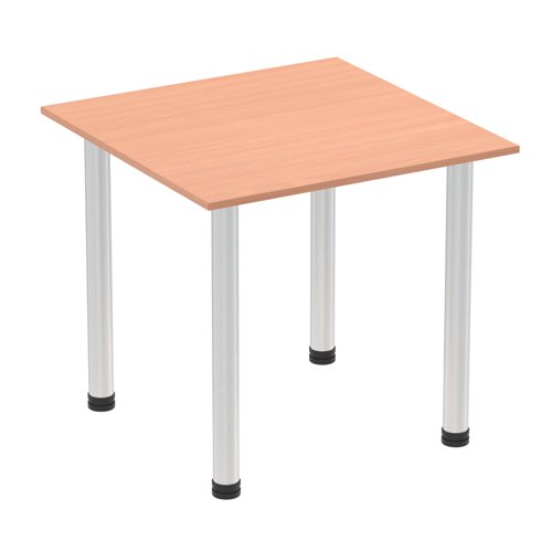 Impulse 800mm Square Table Beech Top Aluminium Post Leg I003626