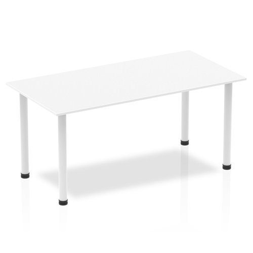 83224DY - Impulse 1600mm Straight Table White Top White Post Leg I003690