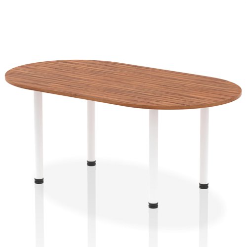 Impulse 1800mm Boardroom Table Walnut Top White Post Leg I003742